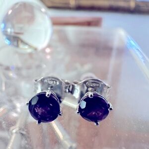 Sterling silver amethyst stud earrings nwot